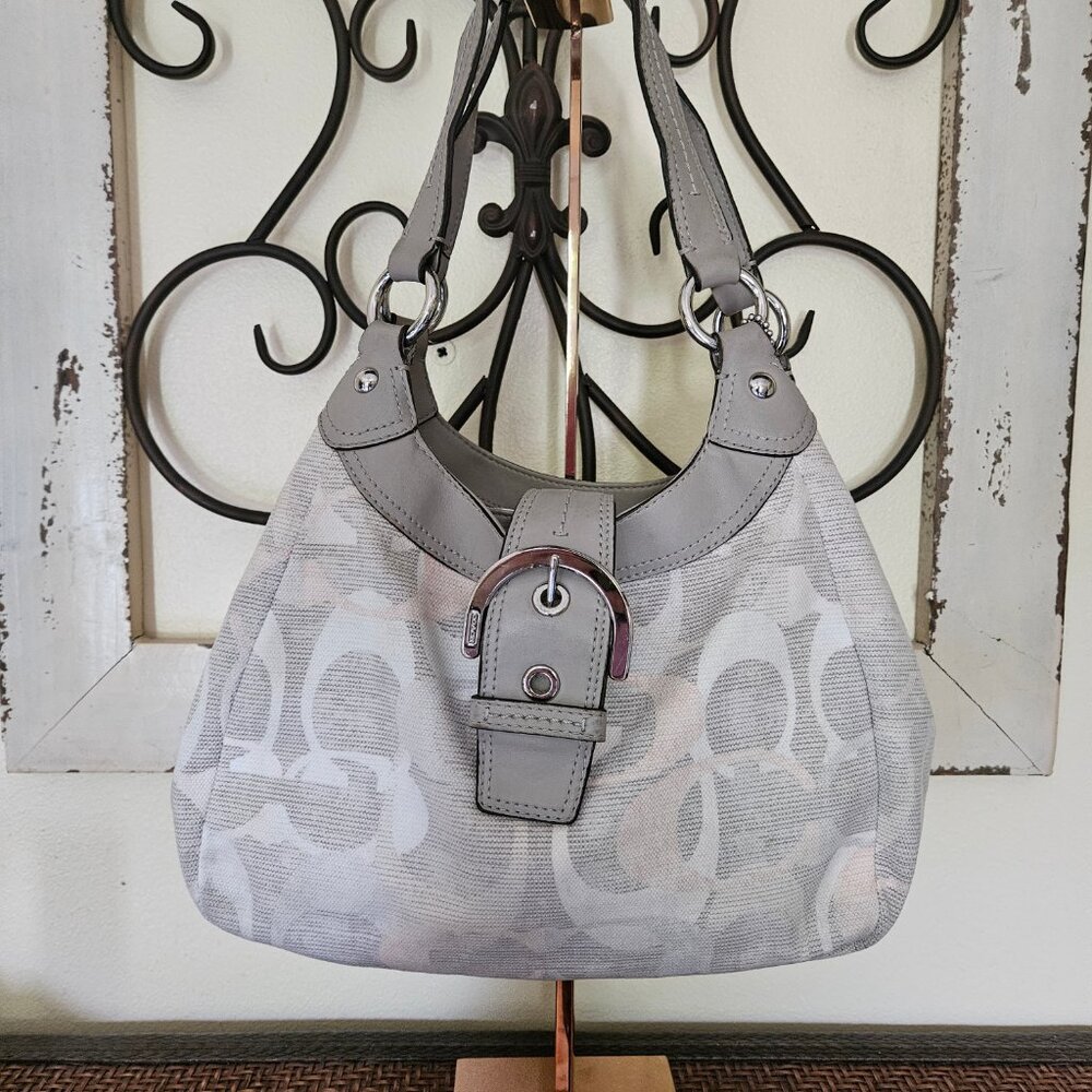 Coach F19193 Soho Optic Lynn Multicolor Faded Canvas Shoulder Bag Hobo - Picture 2 of 12